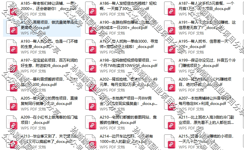 圖片[3]-1600份副業(yè)賺錢小項目兼職在家副業(yè)掙錢手機自媒體創(chuàng)業(yè)小項目合集（看完讓你的認(rèn)知再上一個臺階）-兼職副業(yè)賺錢項目論壇-孫裔蒙